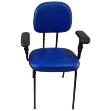 Imagem de Kit 2 Cadeira Palito Braço Regulável Recepção Sala Espera