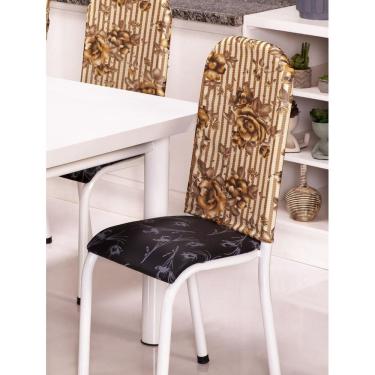 Imagem de Kit 4 Capas Encosto Cadeira Ferro Tubular Cozinha E Jantar