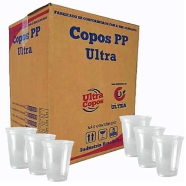 Imagem de Copo Plástico Pp Descartável Transparente 200Ml C/2500 - Ultra
