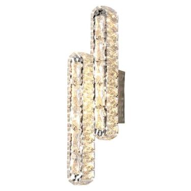 Imagem de Luminária de parede de cabeceira, Luminária de parede moderna de LED, Luminária de parede de vidro de cristal, Luz moderna, Luminárias de iluminação para penteadeira de banheiro interno, par