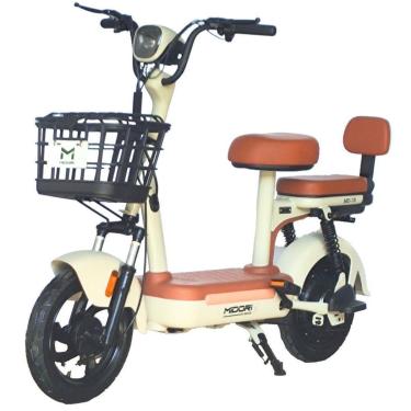 Imagem de Bicicleta Elétrica Autopropelida com Alarme 500W 48V MD-10 Bege Midori-Unissex