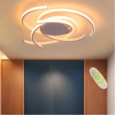 Imagem de Luminária de teto moderna com design de flores, luminária pendente criativa de metal acrílico, lustre de pétalas brancas de 75 cm para quarto e sala de crianças