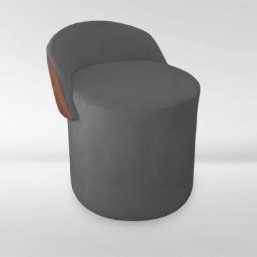 Imagem de Puff Orgânico Redondo com Encosto Luxo Composé material sintético e Su