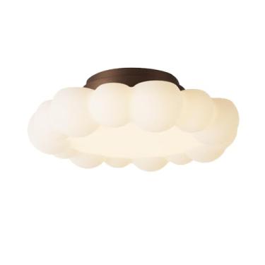 Imagem de Luminária de teto LED de 19,7 pol. Luminária de quarto de 36 W Lustre moderno de montagem semi-embutida para sala de estar, berçário, sala de jantar, restaurante, decoração de teto