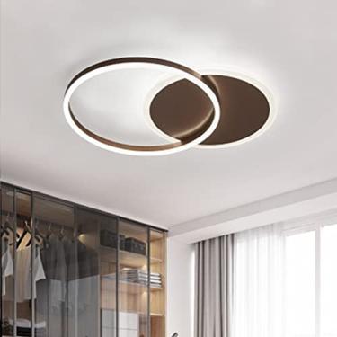 Imagem de Luminária de teto LED moderna, luminária de teto embutida, abajur de acrílico, lustre com controle remoto, iluminação de teto, lustre redondo moderno e chique para sala de 's, quarto/branco/