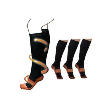 Imagem de Pacote de meias de compressão com 3 tamanhos 15-20mmHg S/M - Lightbek 