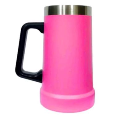 Imagem de Caneca Térmica Inox de Cerveja, Copo Térmico Dupla Camada, 709ml, para Bebidas Geladas e Chopp (Pink)