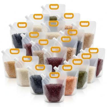 Imagem de Kit 12 Sacos Reutilizáveis para Alimentos 1.5L com Tampa de Rosca Hermética – Organizador de Grãos e Cereais, À Prova de Umidade (3)