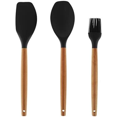 Imagem de RWWPJLLWHR Conjunto de utensílios de cozinha de 3/5 peças, conjunto de panelas de silicone antiaderente, espátula resistente ao calor, utensílios de cozinha, reutilizáveis, espátulas, espátulas