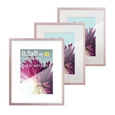 Imagem de Porta-retratos Heimlove 8,5x11 em metal de alumínio com vidro