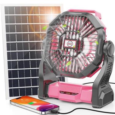 Imagem de Arte de ventilador solar em real 30000mAh com lanterna LED, painel sol