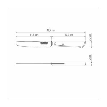 Imagem de Faca Multiuso Tramontina com Lamina em Aço Inox e Cabo em Madeira Tratada Polywood Castanho 5 polegada