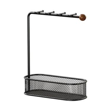 Imagem de ShengQuanHao Porta-escovas Calligrapghy, Cabide, Organizador de Joias com Compartimento de Armazenamento, Porta-escovas Chinês para Escritório Interno, Preto, Tamanho real