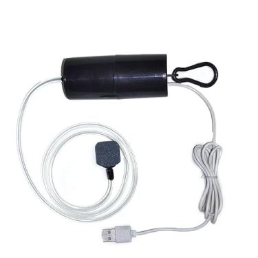 Imagem de Bomba de Ar, Aquário USB Portátil com Filtro - Mini Oxigenador Silencioso para Aquários de Pequenos a Grandes, Tanque de Peixes Doméstico e Pesca ao Ar Livre(Preto)