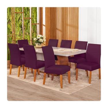 Imagem de Kit 8 Capas de Cadeira Malha Gel - Lenharo Enxovais, VINHO