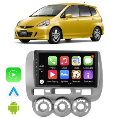 Imagem de Kit Central Multimidia Android Auto Honda Fit 2004 2005 2006 2007 2008