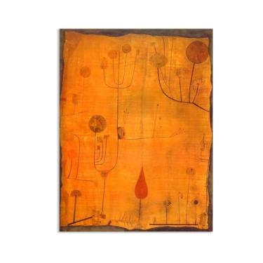 Imagem de Paul Klee Arte de parede Fruits on Red Poster surrealismo Impressão de arte em tela por Paul Klee Pintura arte de imagem quarto sala de estar escritório decoração de parede 100 x 70 cm (83.8x71.1 cm