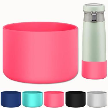 Imagem de Bota de garrafa de água de silicone vermelho rosa, capa protetora de silicone para garrafas de aço inoxidável de 680 g, antiderrapante e resistente a quedas