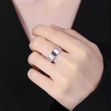 Imagem de Anéis minimalistas de titânio Ste S925, alianças de noivado e casamento, estilo eterno, presente para Natal, aniversário, feriado, melhor amigo