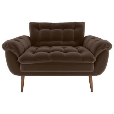 Imagem de Sofá 2 Lugares Pequeno 1,25 Pés Em Madeira Maciça Xangai Matrix Veludo