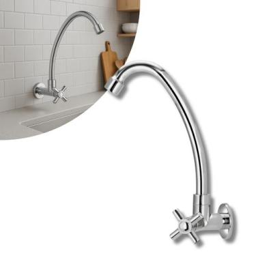 Imagem de Torneira de Parede para Cozinha e Banheiro 1/4 de Volta Cromado 1/2 e 