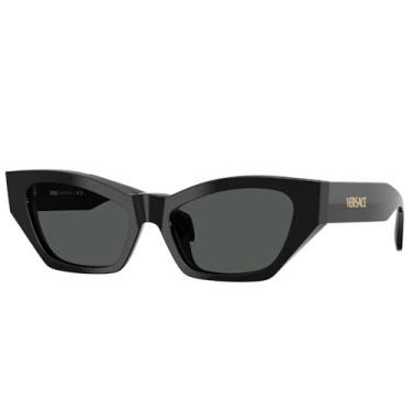 Imagem de Versace Óculos de sol femininos armação preta, lentes cinza escuro, 53 mm