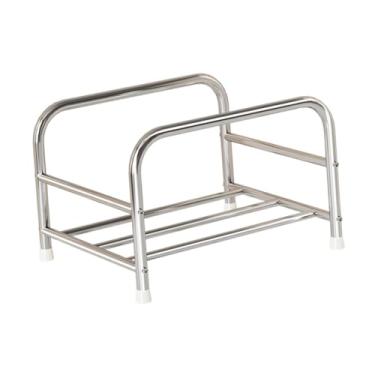 Imagem de FytStycale Suporte para lavatório, organizador de suporte antiderrapante de aço inoxidável para armazenamento em banheiro de hotel, lavanderia, chuveiro