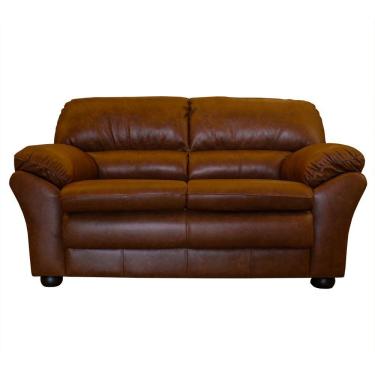 Imagem de Sofá 2 Lugares Laura 160cm Couro Marrom Envelhecido
