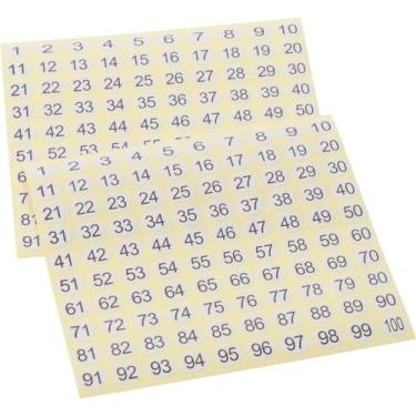 Imagem de 30 folhas de armazenamento branco 0,4 polegada autoadesivo 30 folhas número etiquetas 1 a 100 números consecutivos adesivos