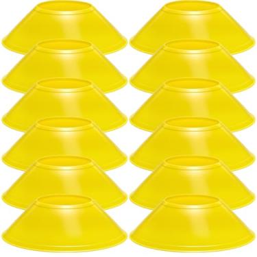 Imagem de wlilupah 12 Pçs Mini Cones de Futebol para Esporte Agilidade Disco Cones Treinamento para Exercícios de Agilidade Esportes Futebol Basquete Futebol Basquetebol Exercícios (Amarelo)