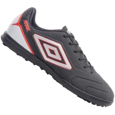 Imagem de Chuteira Society Umbro Attak Iii Masculina, Preto, Vermelho, 38