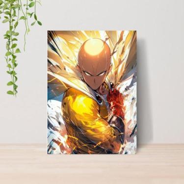 Imagem de Quadro One Punch Man Saitama Anime A4  Placa MDF 13 - Lomi Art