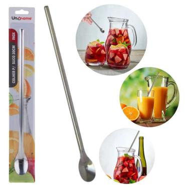 Imagem de 2X Colher 30 Cm Para Mexer Suco Leite Copo Jarra Comprida Co