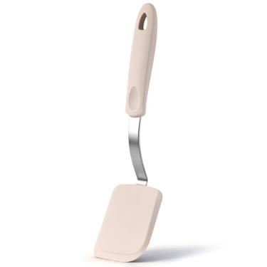 Imagem de Yetene Espátula pequena de silicone, mini espátula de silicone resistente ao calor, flexível, pequena espátula para uso na cozinha, panelas antiaderentes, sem arranhões, flipper para panqueca de ovo