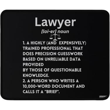 Imagem de Mouse pad de definição de advogado engraçado, preto, 24 x 19 cm, acessório de mesa de escritório de advocacia