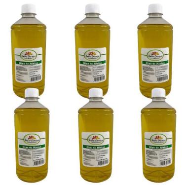Imagem de Kit 6 Frascos De 1 Lt Cada Óleo De Rícino Puro Para Cabelo - Bella Don