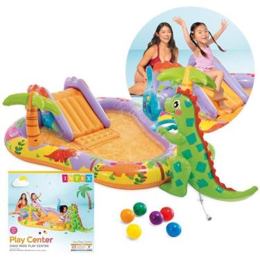 Imagem de Piscina Playground Inflável Dino Park 159 Litros Infantil Intex