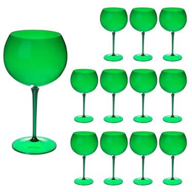 Imagem de Taça De Gin Curves 600ml Kit 12un Acrílico Alto Padrão (VERDE ESMERALDA)