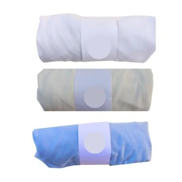 Imagem de Lençol de Berço Americano Para Bebê, em Malha 100% Algodão, com Elástico, Hipoalergênico, 160x98x12cm, Disponível em Kit 3 Peças ou Avulso (Branco/Palha/Azul, 3 Lençóis)