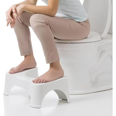 Imagem de Banquinho Auxiliar Ergonômico para Vaso Sanitário com Base Antiderrapante Premium – Apoio para Posição de Cócoras Natural – Melhora a Postura, Facilita o Intestino e Conforto para Adultos e Crianças