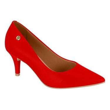 Imagem de Scarpin Vizzano Sapato Salto Fino Com Detalhe Dourado vermelho, Vermel