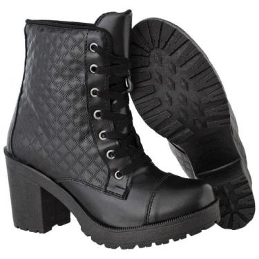Imagem de Bota Coturno Feminino Cano Baixo Com Matelasse Cr Shoes 1706 - Crshoes