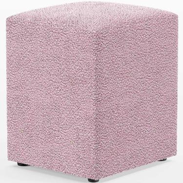 Imagem de Puff Quadrado Decorativo Sala De Estar L02 Bouclê Rosê
