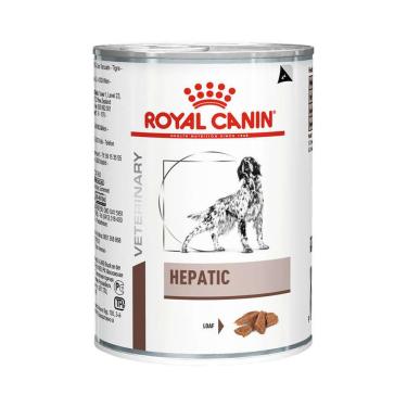 Imagem de Ração Úmida Lata Veterinary Diet Hepatic para Cães com Insuficiência Hepática Crônica Royal Canin 420 g