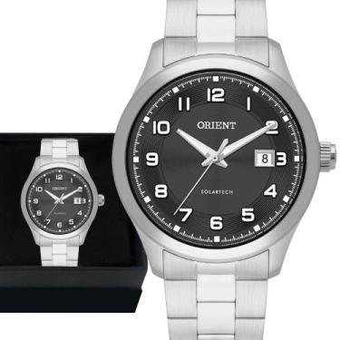 Imagem de Relógio Masculino Orient Solartech Prata Analógico Garantia