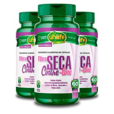 Imagem de Kit 3 Fibra Seca Unilife 60 Cápsulas 910mg