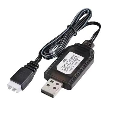 Imagem de TAODAN Cabo carregador USB de 7,4 V com plugue XH-3 pinos, proteção de circuito compatível com carro/aeronave/tanque/barco/brinquedo/helicópteros/planadores com controle remoto