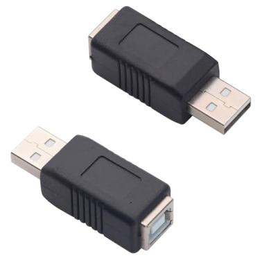 Imagem de Teansic 2 peças USB 2.0 macho para conector adaptador fêmea tipo B, macho tipo A para plugue fêmea de impressora para laptop, computador, disco rígido, impressora, câmera