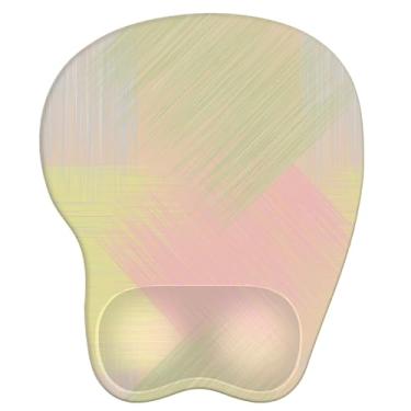 Imagem de Mouse pad com descanso de pulso mouse pad ergonômico com suporte confortável para alívio da dor em forma de M, base de poliuretano antiderrapante para laptop, escritório e casa (pintura verde-oliva