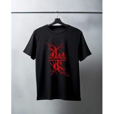 Imagem de camiseta stranger things o filme unissex 100% algodao - kyros, Preto, 